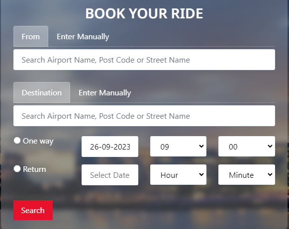 Booking a taxi with British Car Transfer
